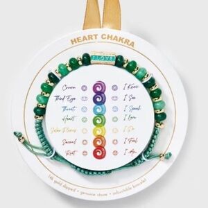 Gratitude Green stone jewelry 14K Gold Dipped Adjustable Stretch Bracelet